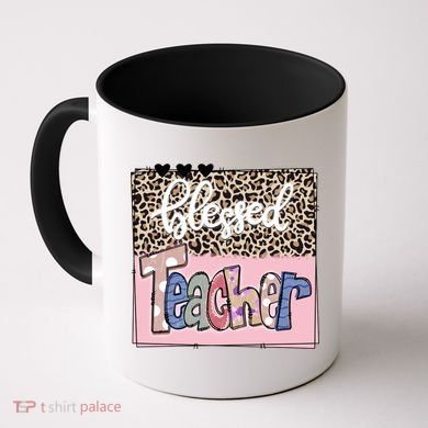 Blessed Teacher Cheetah Print Coffee Mug