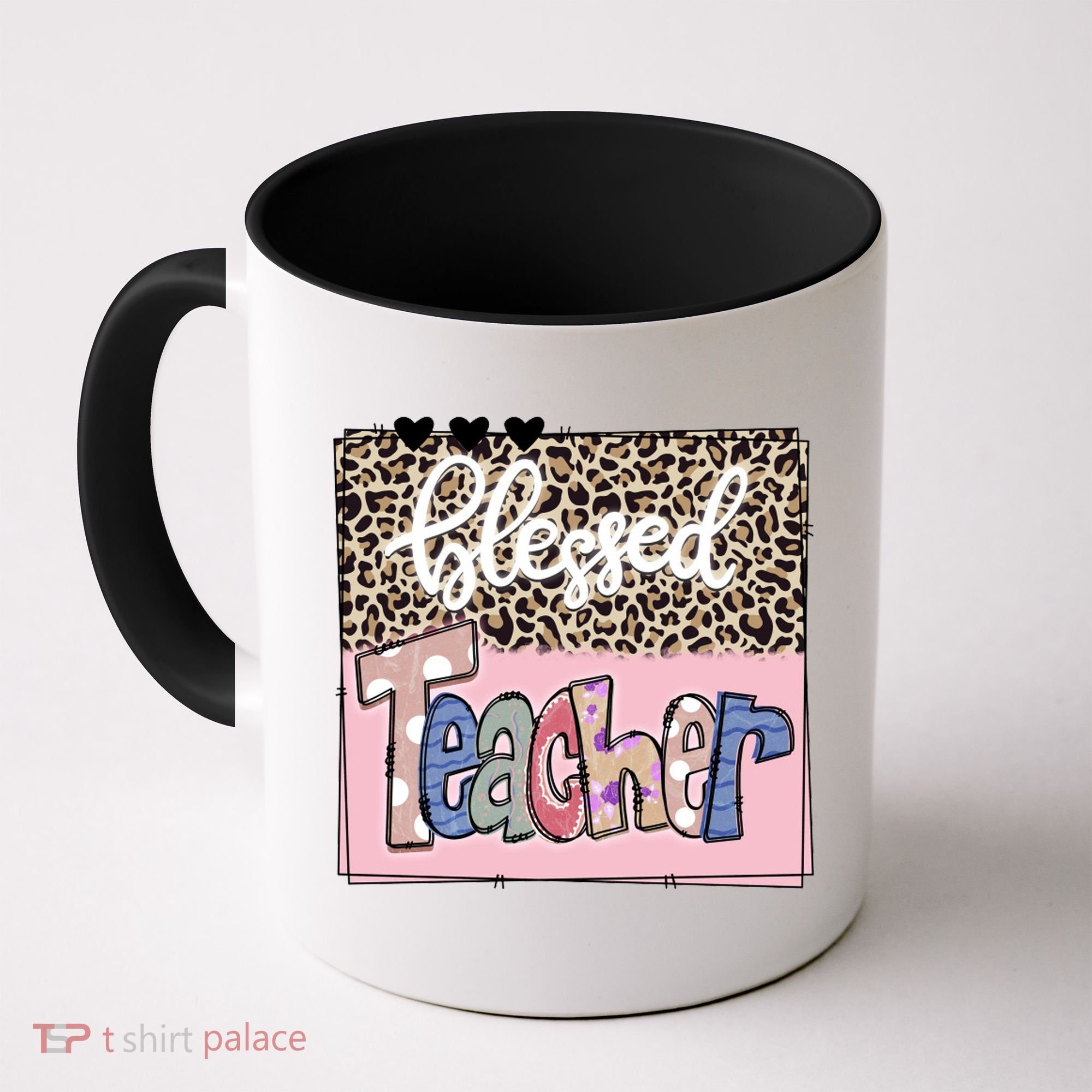 Blessed Teacher Cheetah Print Coffee Mug