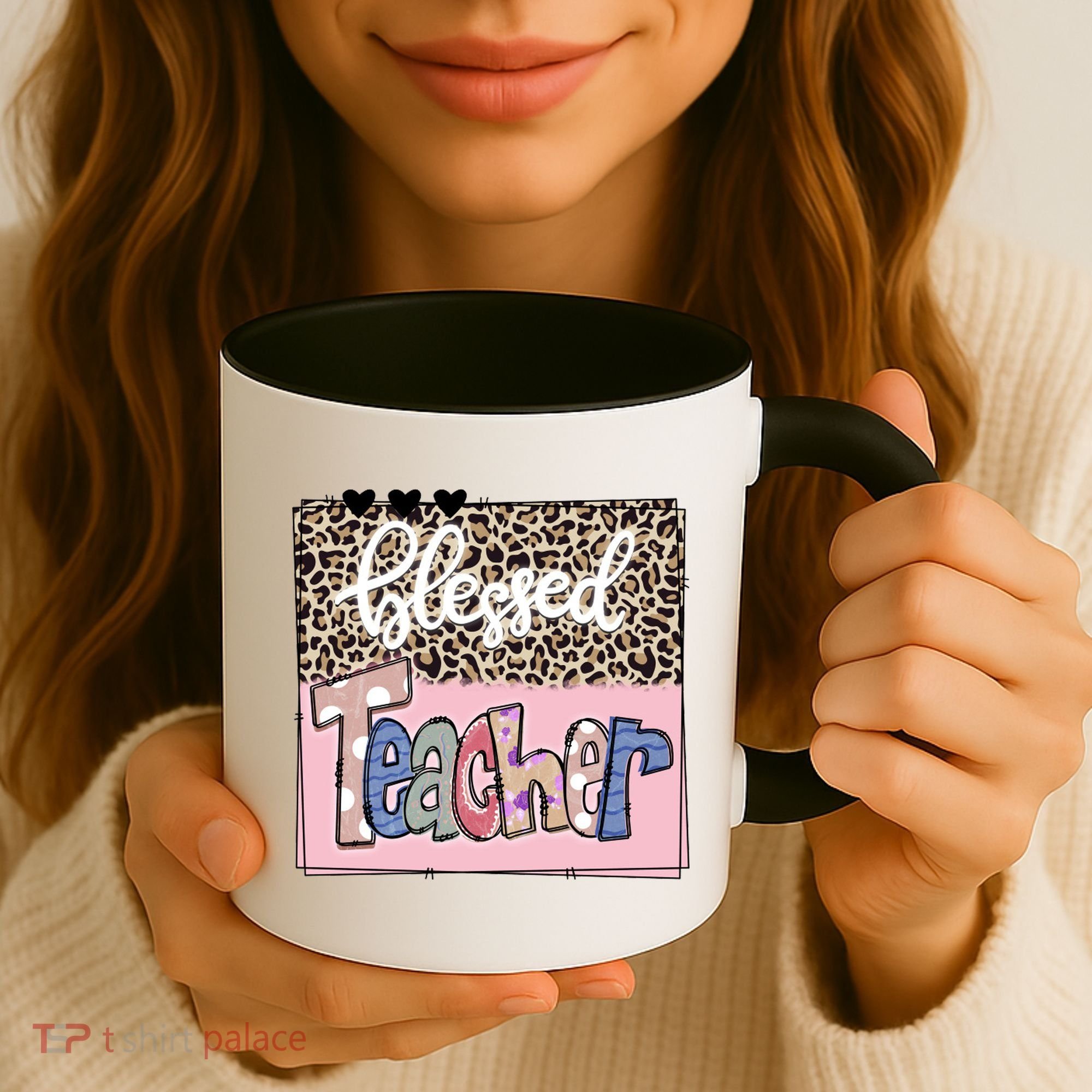 Blessed Teacher Cheetah Print Coffee Mug