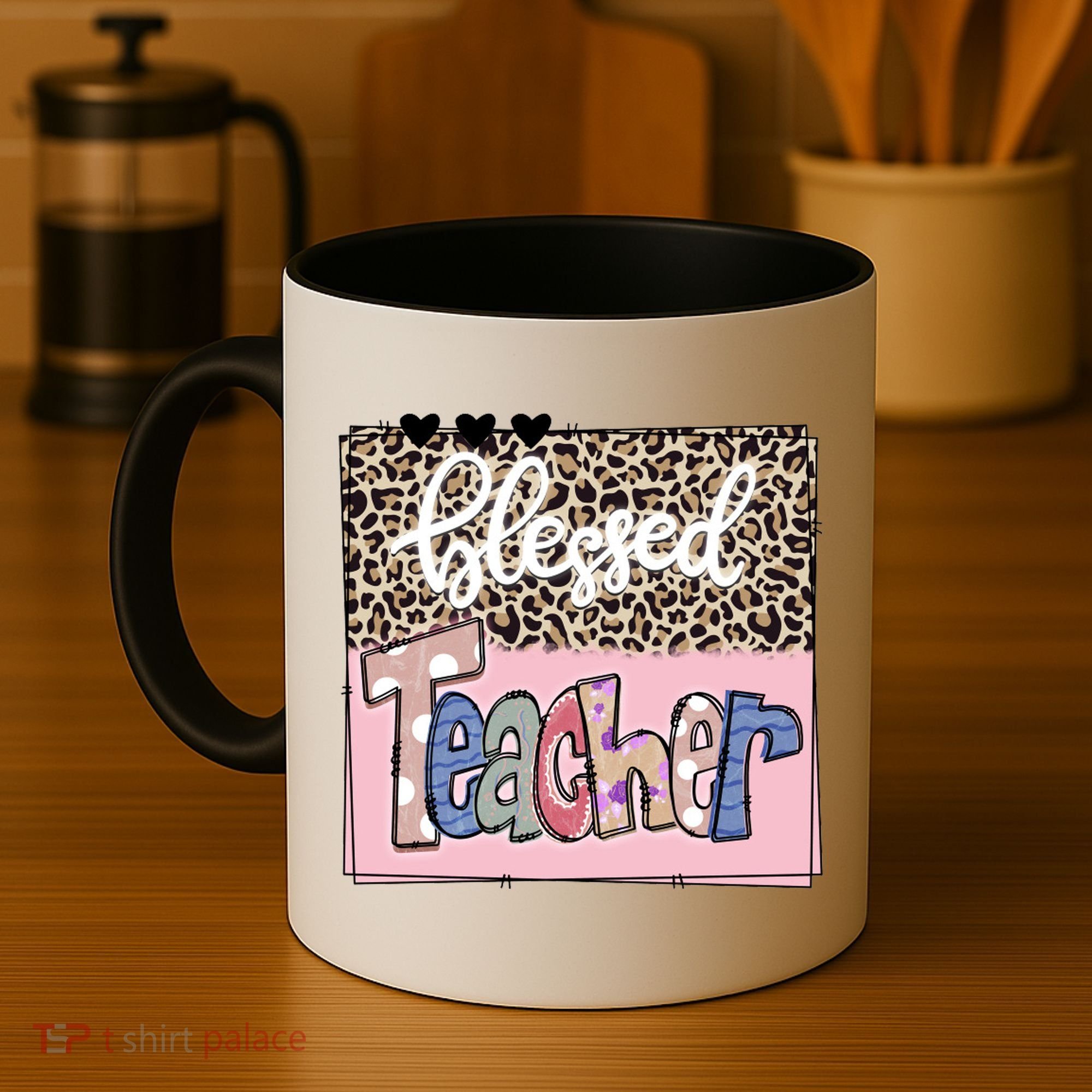 Blessed Teacher Cheetah Print Coffee Mug