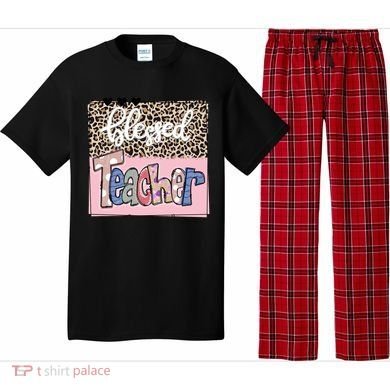 Blessed Teacher Cheetah Print Pajama Set