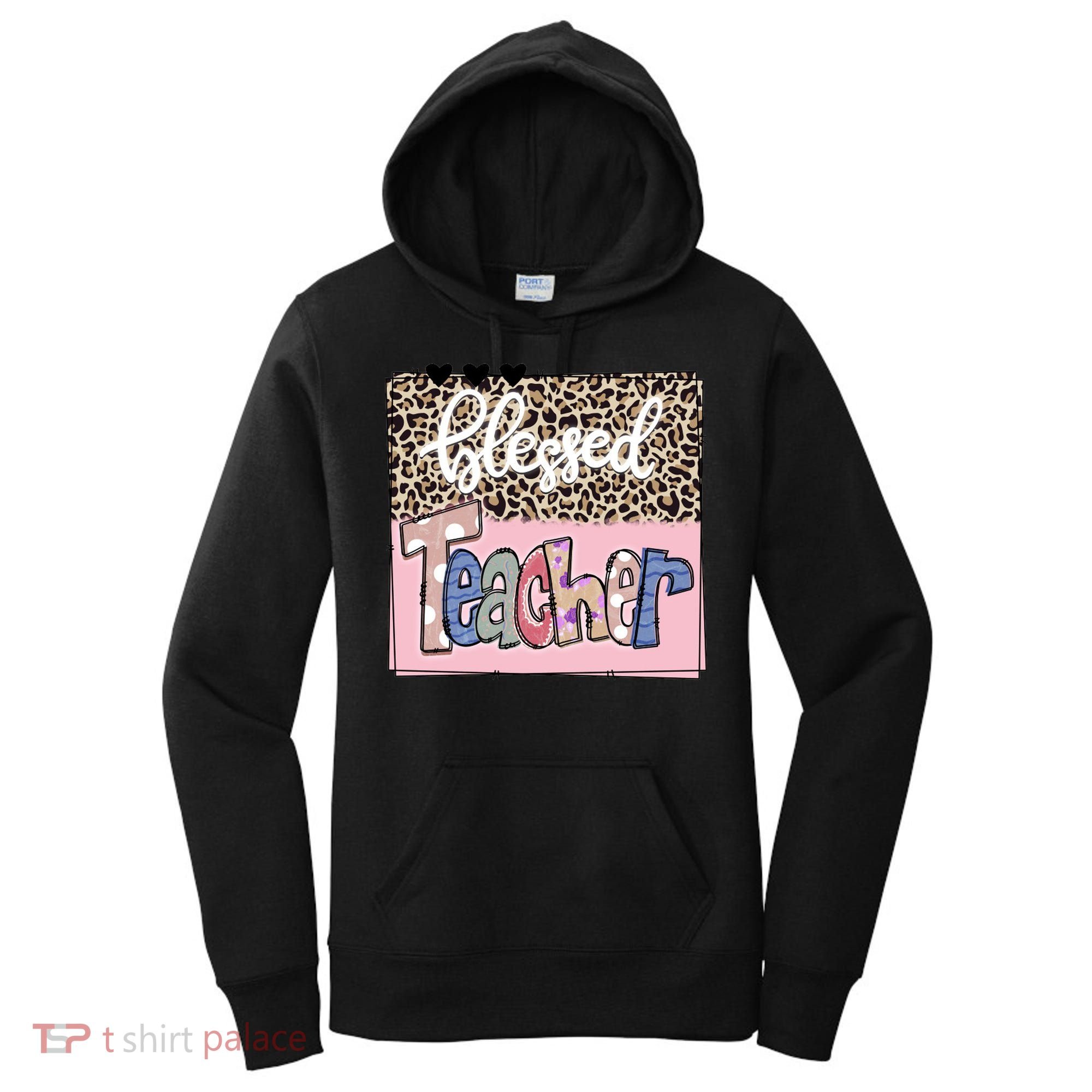 Blessed Teacher Cheetah Print Women's Hoodie
