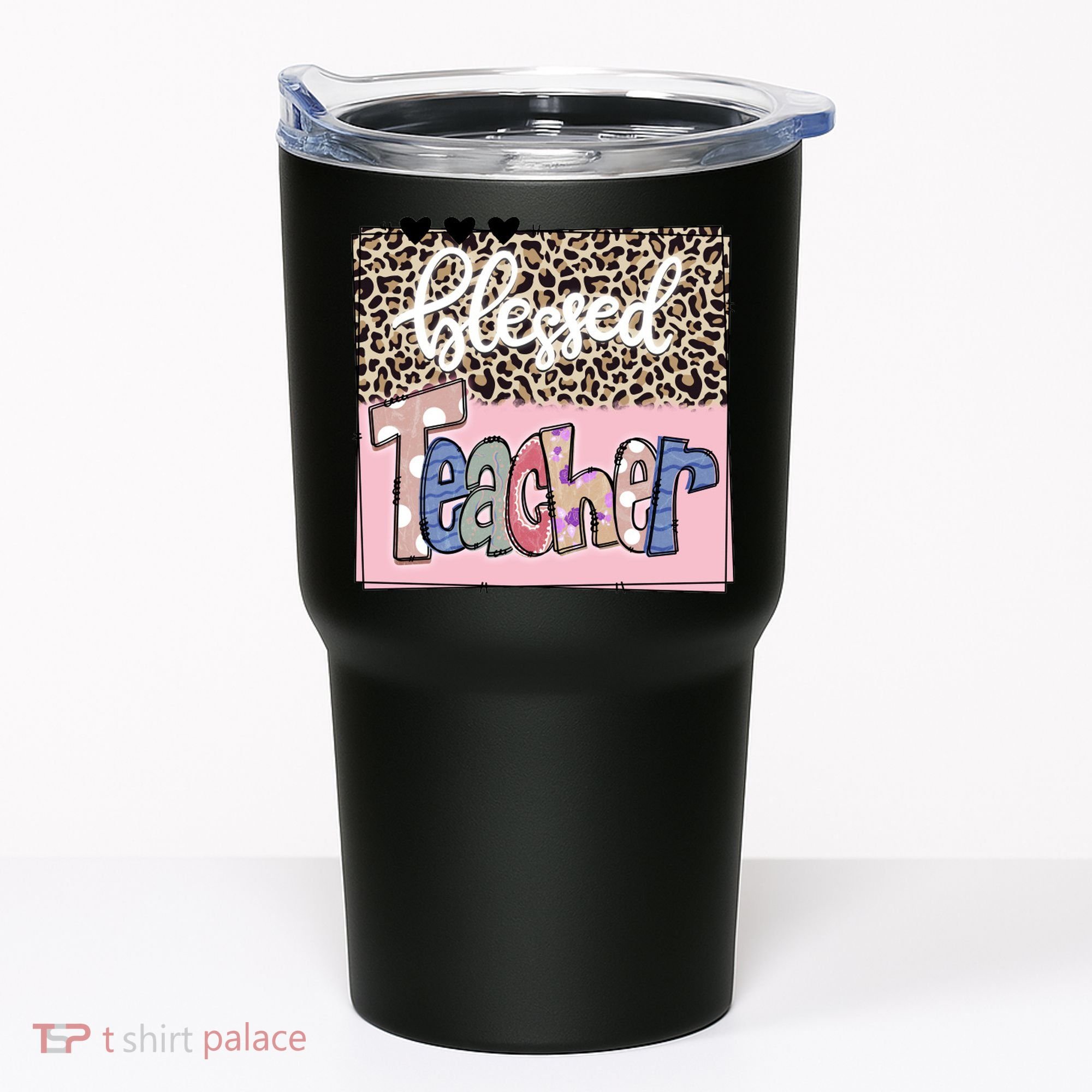 Blessed Teacher Cheetah Print Tumbler