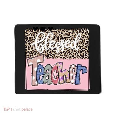 Blessed Teacher Cheetah Print Mousepad