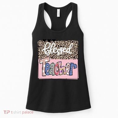 Blessed Teacher Cheetah Print Women's Tank Top