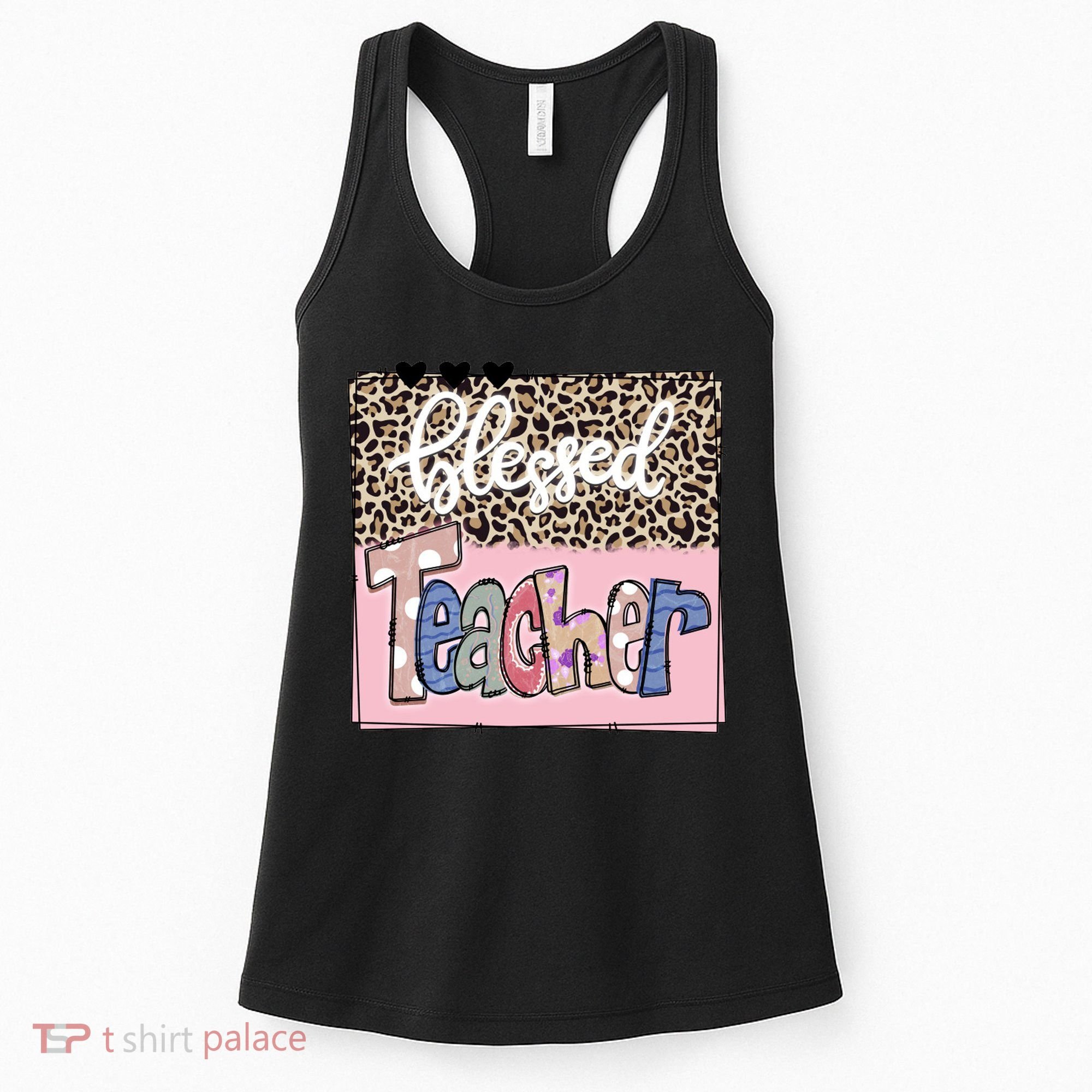 Blessed Teacher Cheetah Print Women's Tank Top