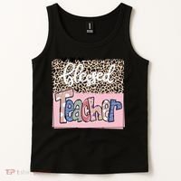 Blessed Teacher Cheetah Print Tank Top thumb 2