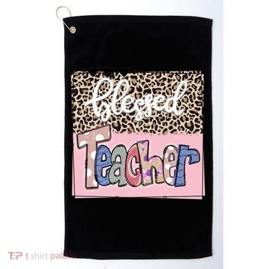 Blessed Teacher Cheetah Print Golf Towel