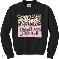 Blessed Teacher Cheetah Print Kids Sweatshirt thumb 0