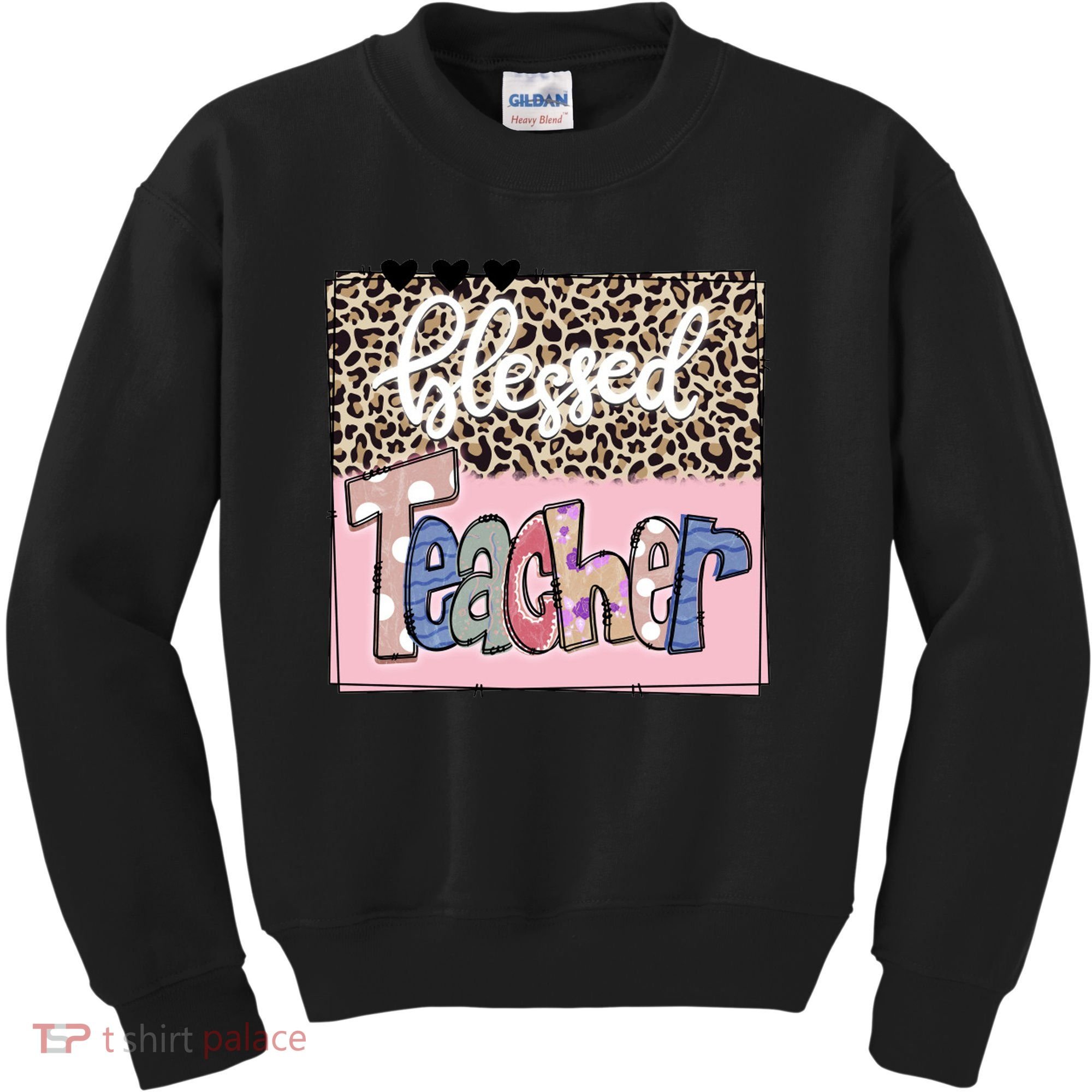 Blessed Teacher Cheetah Print Kids Sweatshirt