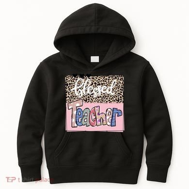 Blessed Teacher Cheetah Print Kids Hoodie