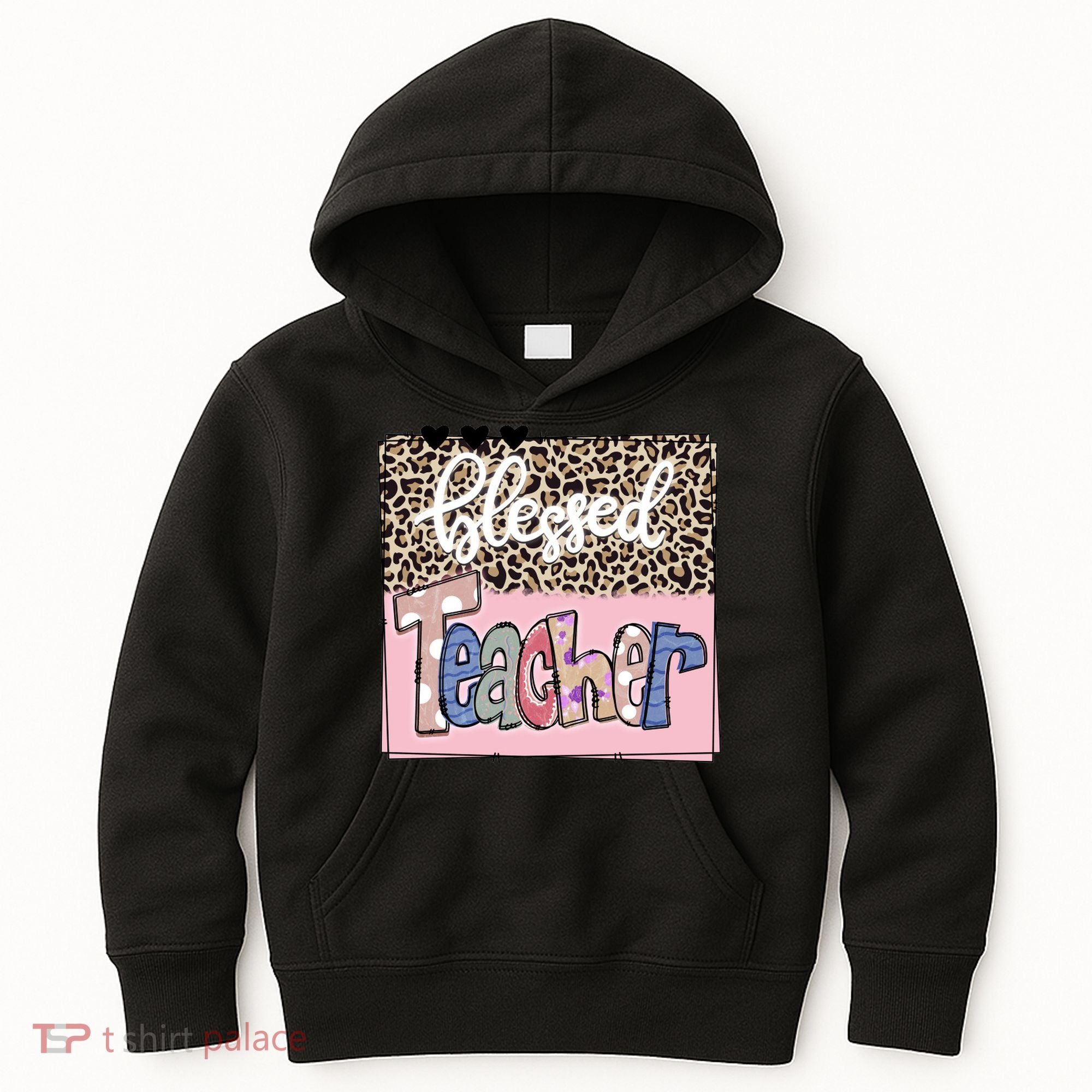 Blessed Teacher Cheetah Print Kids Hoodie