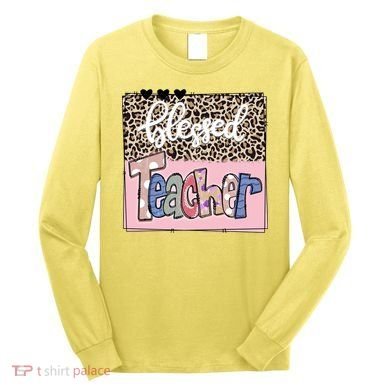 Blessed Teacher Cheetah Print Long Sleeve Shirt