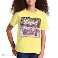 Blessed Teacher Cheetah Print Kids T-Shirt thumb 2