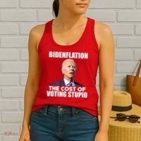 Bidenflation The Cost Of Voting Stupid Funny Women's Tank Top thumb 2