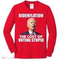 Bidenflation The Cost Of Voting Stupid Funny Kids Long Sleeve Shirt thumb 0