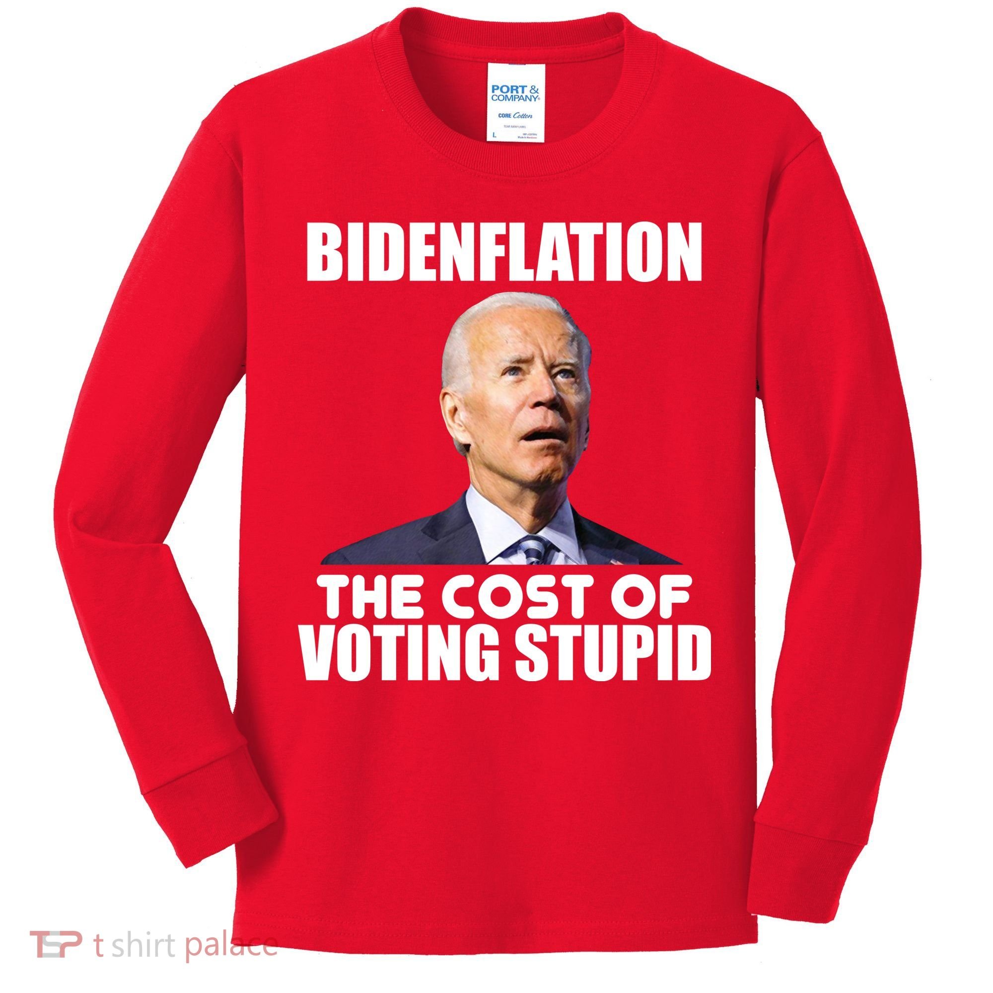 Bidenflation The Cost Of Voting Stupid Funny Kids Long Sleeve Shirt