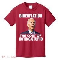 Bidenflation The Cost Of Voting Stupid Funny Kids T-Shirt thumb 0
