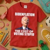 Bidenflation The Cost Of Voting Stupid Funny Kids T-Shirt thumb 3