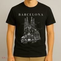Barcelona Traveling Cathedral Of Barcelona Spain Travel Trip T-Shirt thumb 3