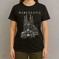 Barcelona Traveling Cathedral Of Barcelona Spain Travel Trip T-Shirt thumb 4