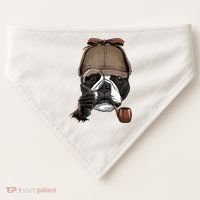 Boston Terrier Detective Boston Terrier Dog Lover USA-Made Doggie Bandana thumb 0