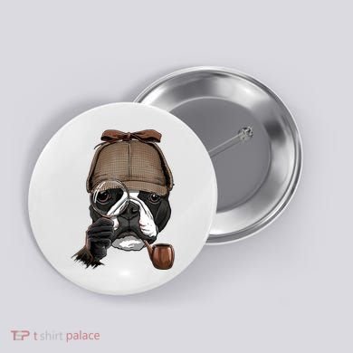 Boston Terrier Detective Boston Terrier Dog Lover Button