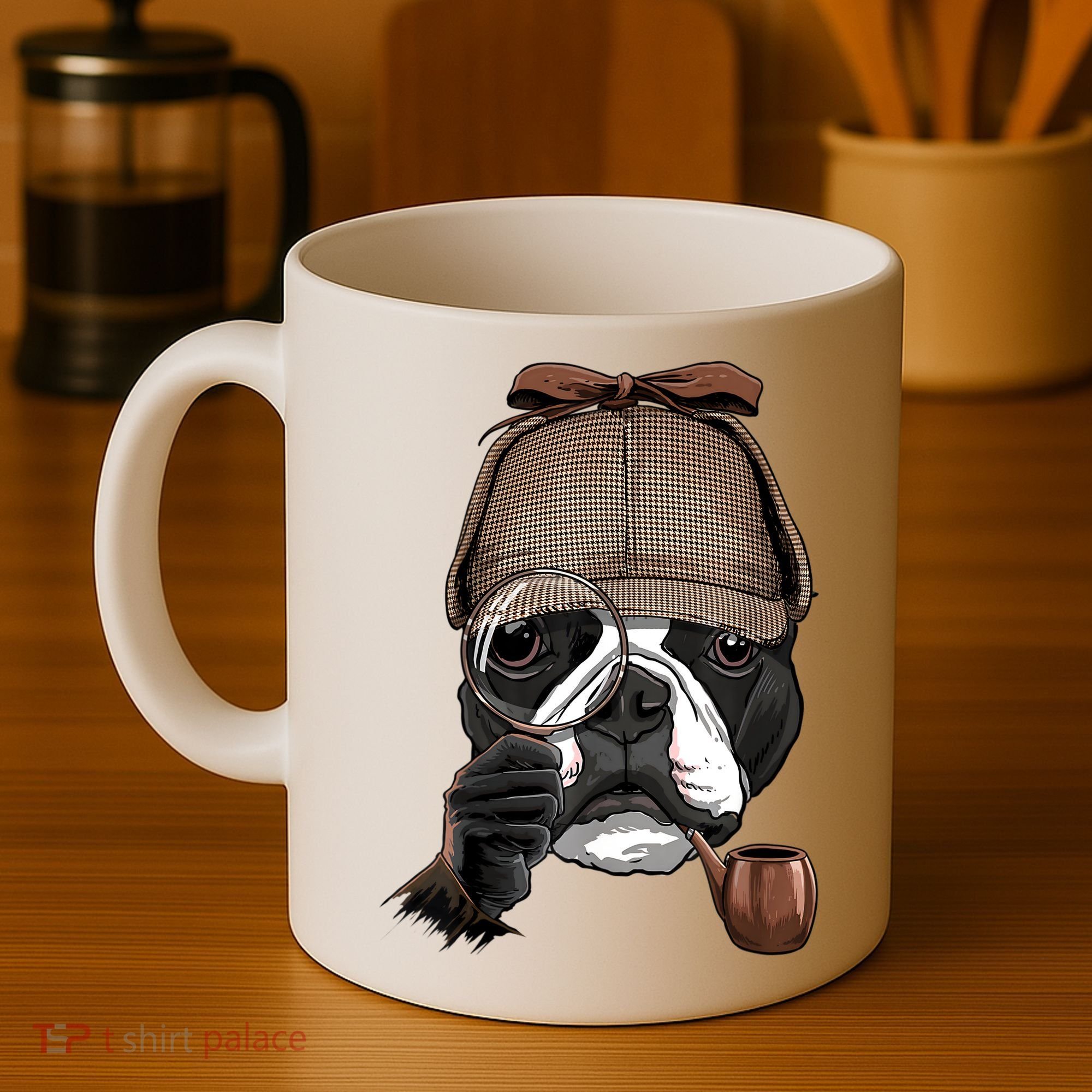 Boston Terrier Detective Boston Terrier Dog Lover Coffee Mug