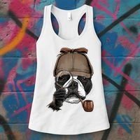 Boston Terrier Detective Boston Terrier Dog Lover Women's Tank Top thumb 3