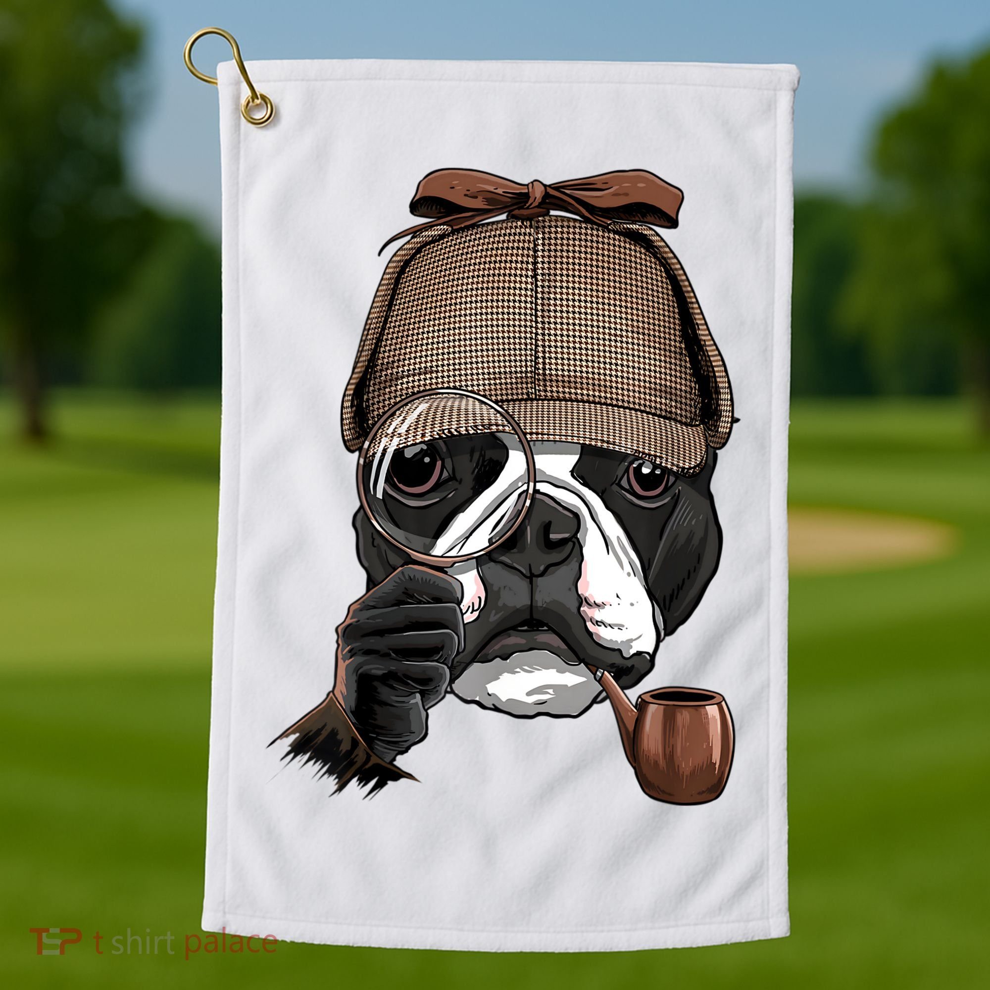 Boston Terrier Detective Boston Terrier Dog Lover Golf Towel
