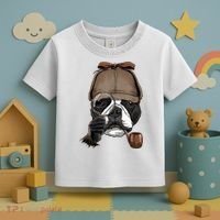 Boston Terrier Detective Boston Terrier Dog Lover Toddler T-Shirt thumb 3
