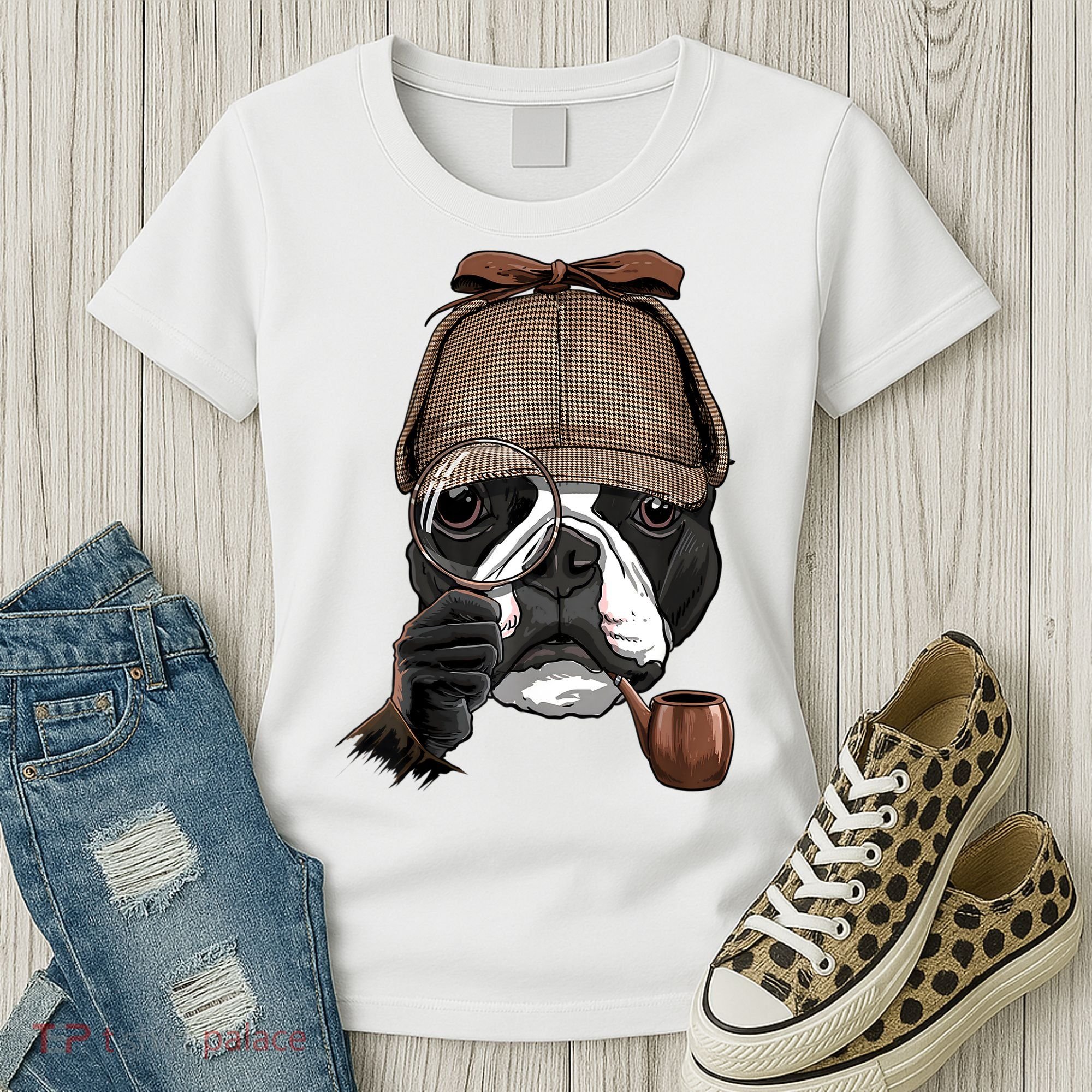Boston Terrier Detective Boston Terrier Dog Lover Women's T-Shirt