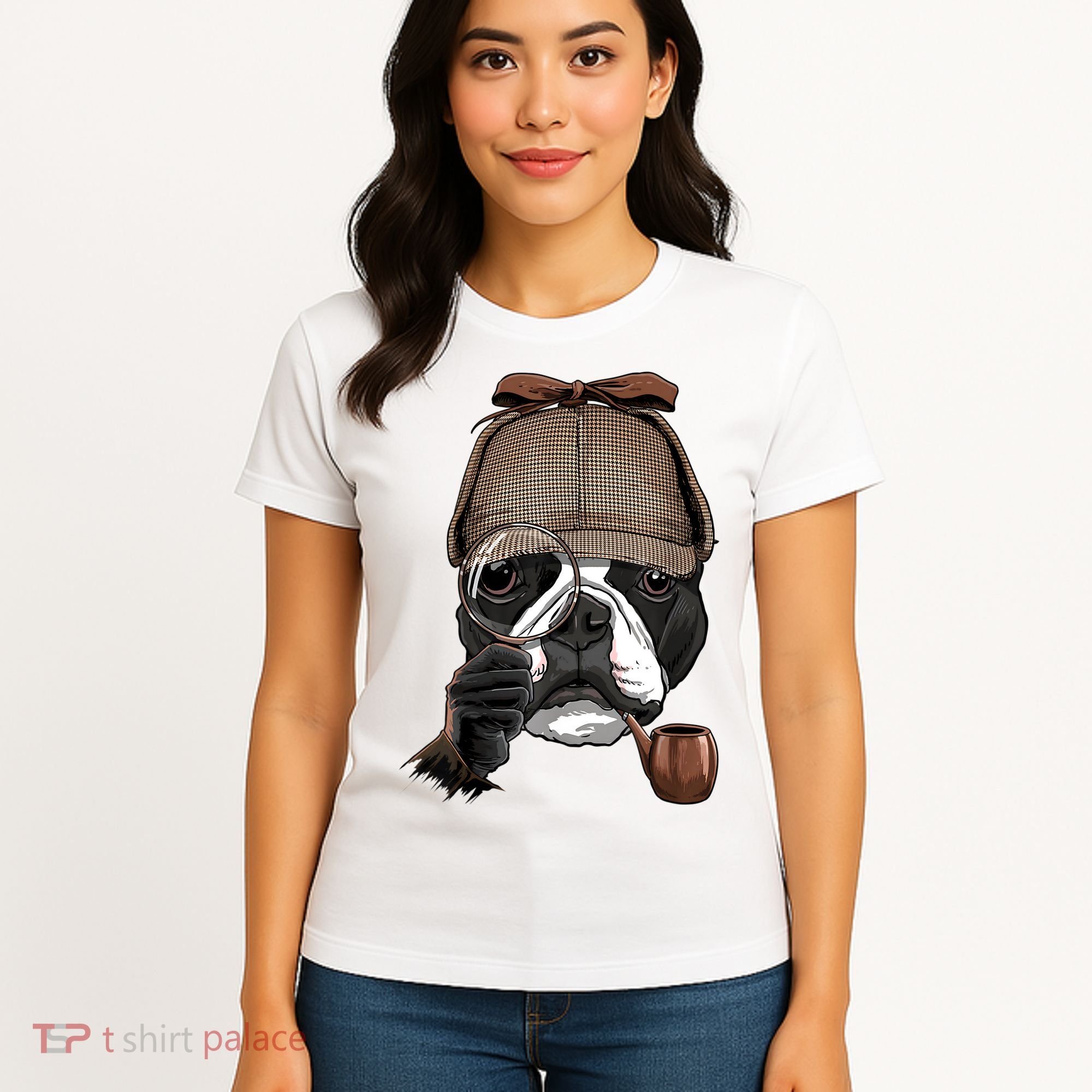 Boston Terrier Detective Boston Terrier Dog Lover Women's T-Shirt
