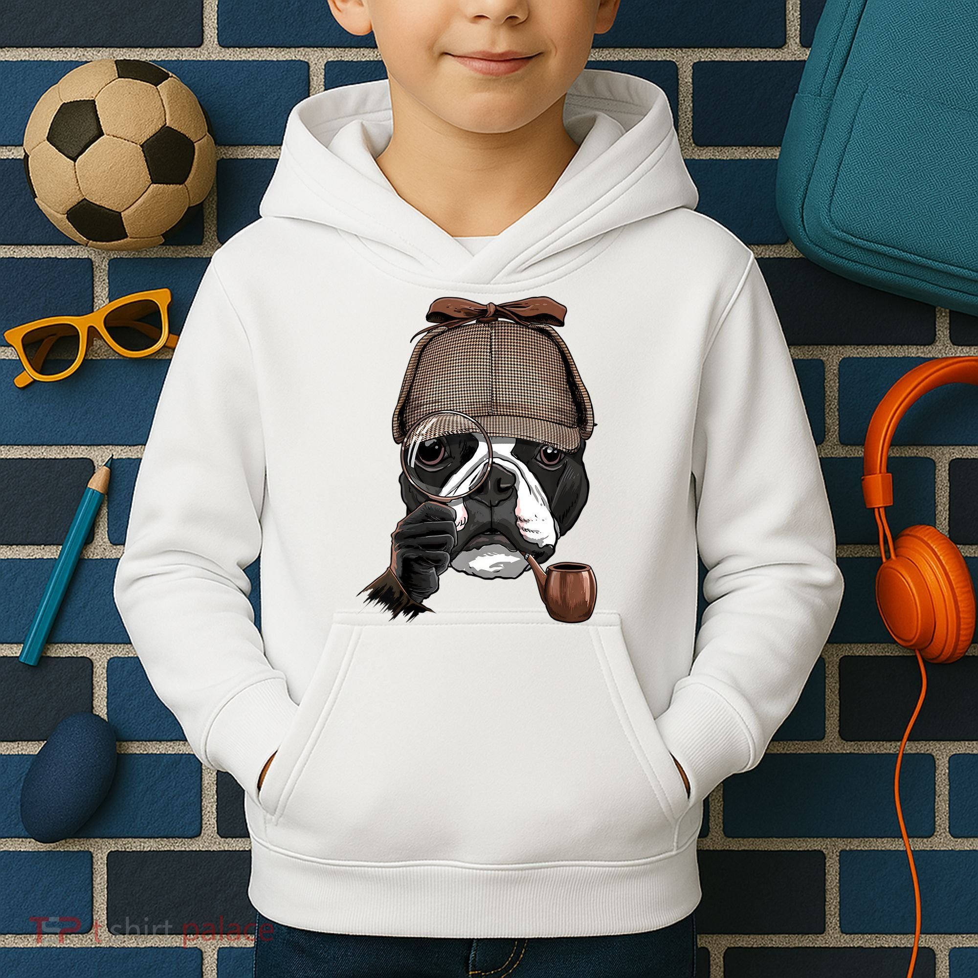Boston Terrier Detective Boston Terrier Dog Lover Kids Hoodie