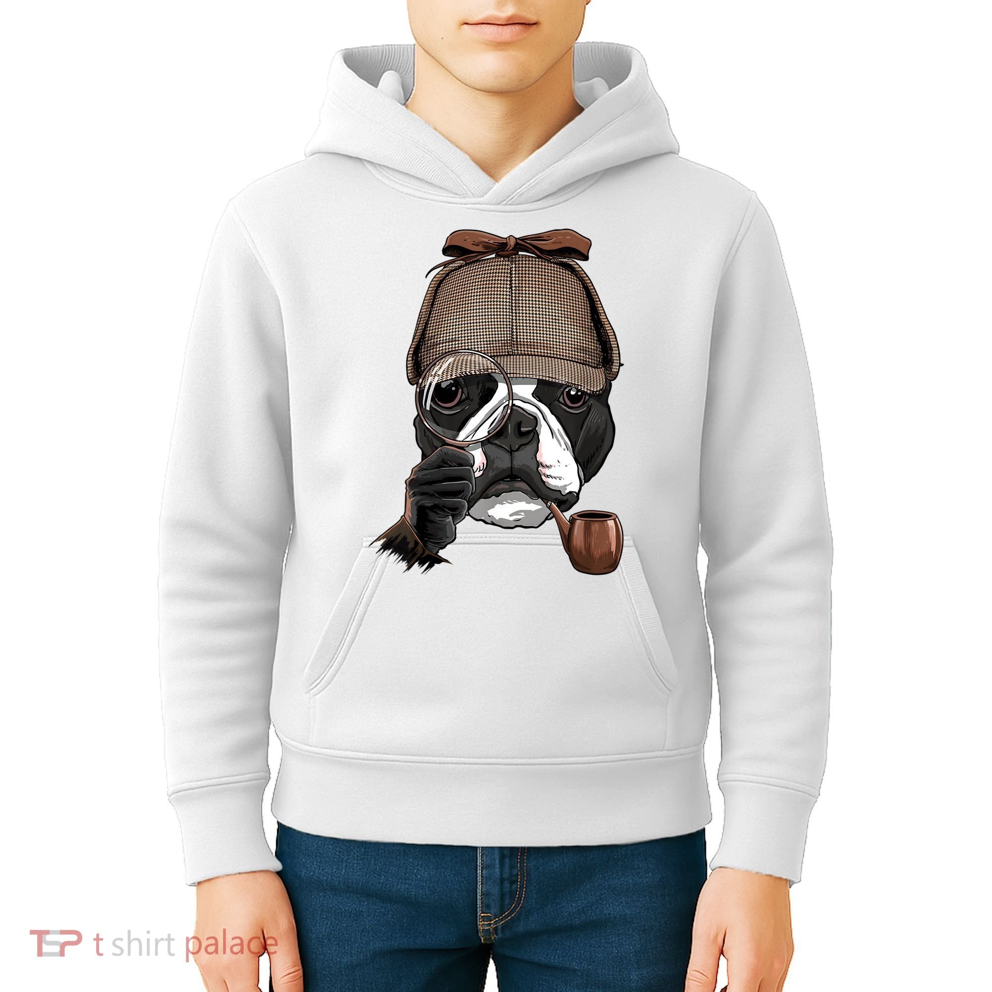 Boston Terrier Detective Boston Terrier Dog Lover Kids Hoodie