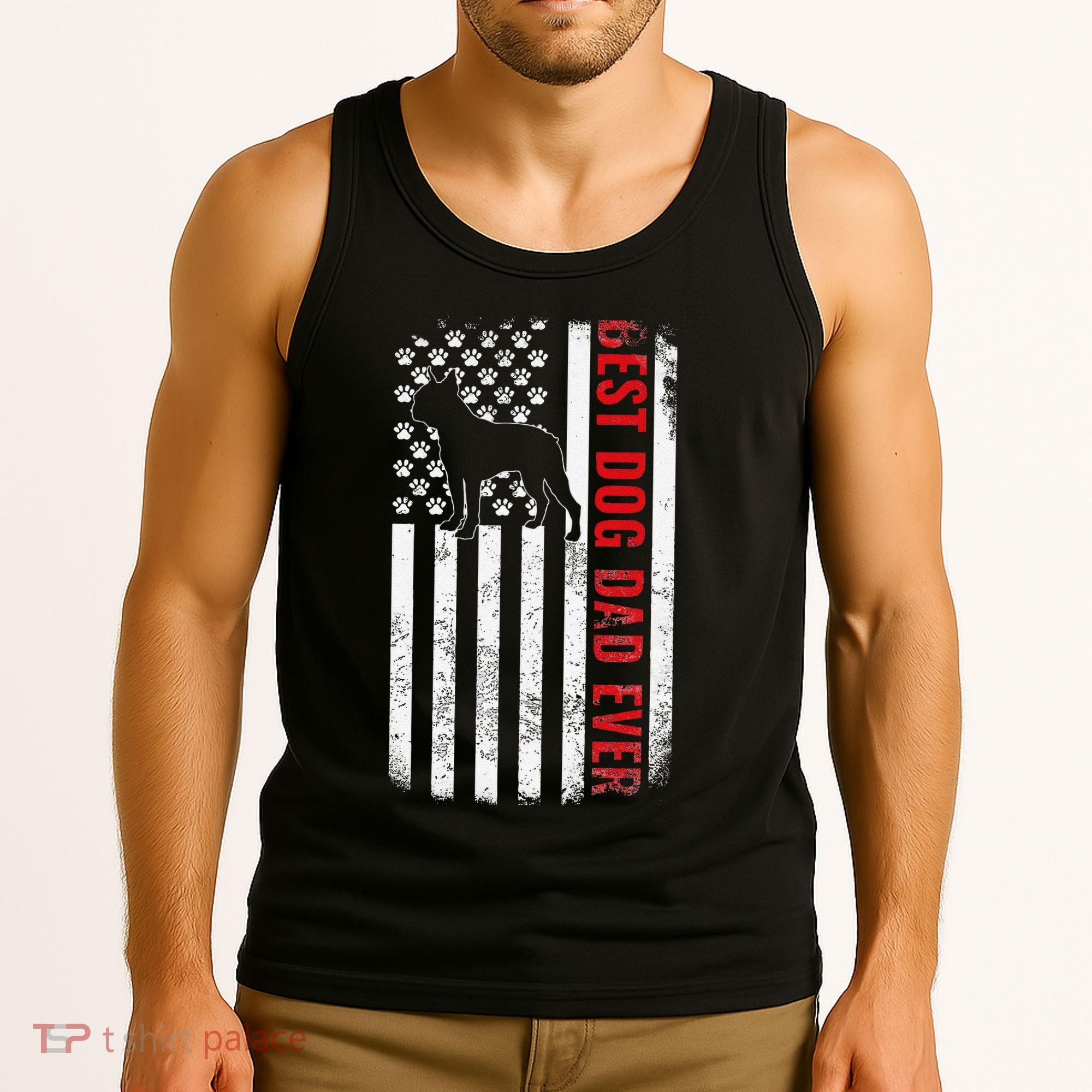 Boston Terrier Dad Dog Dad FatherS Day American Dog Dad Tank Top