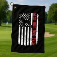 Boston Terrier Dad Dog Dad FatherS Day American Dog Dad Golf Towel thumb 1