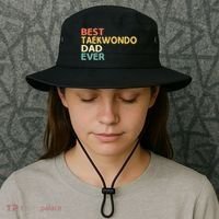 Best Taekwondo Dad Ever Martial Arts Tkd Gift Bucket Hat thumb 3