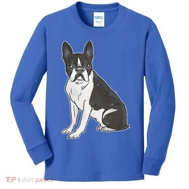 Boston Terrier Dog Kids Long Sleeve Shirt