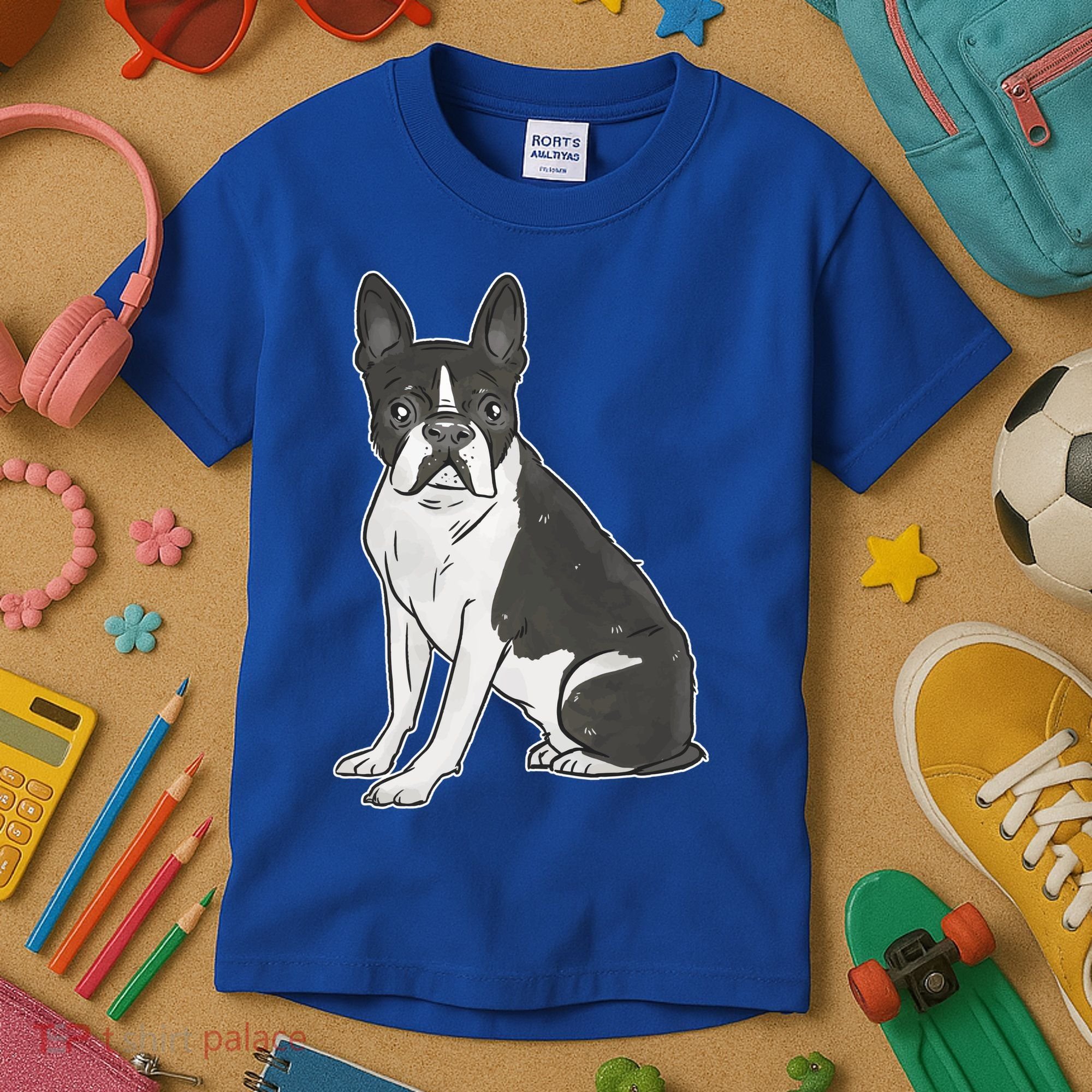 Boston Terrier Dog Kids T-Shirt