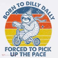 Born To Dilly Dally Forced To Pick Up The Pace Cute USA-Made Doggie Bandana thumb 2