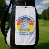Born To Dilly Dally Forced To Pick Up The Pace Cute Golf Towel thumb 2
