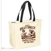 Born To Dilly Dally Forced To Pick Up The Pace Sloth Snail Tote Bag thumb 2