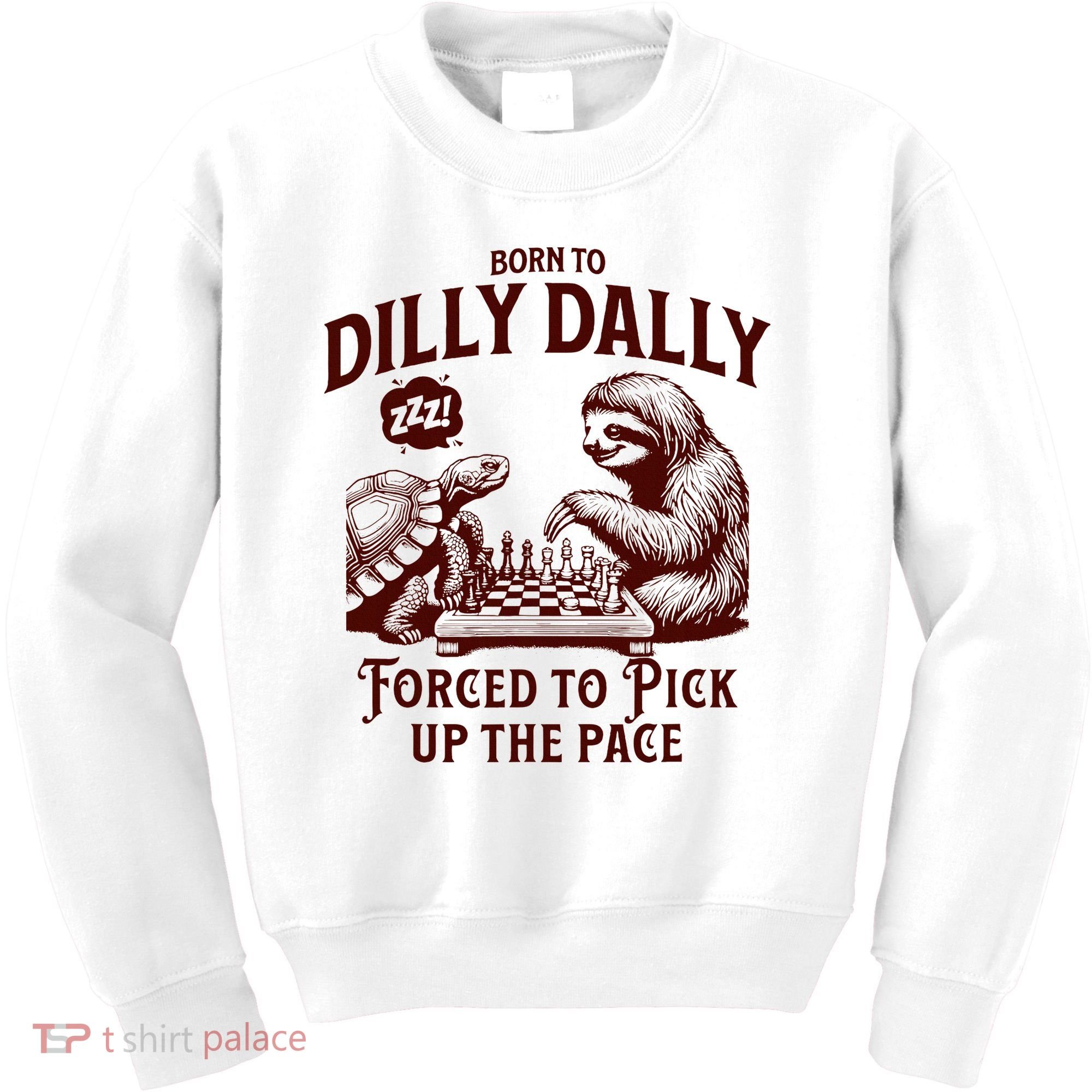 Born To Dilly Dally Forced To Pick Up The Pace Sloth Snail Kids Sweatshirt