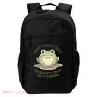 Born To Dilly Dally Funny Green Frog Meme Backpack thumb 0