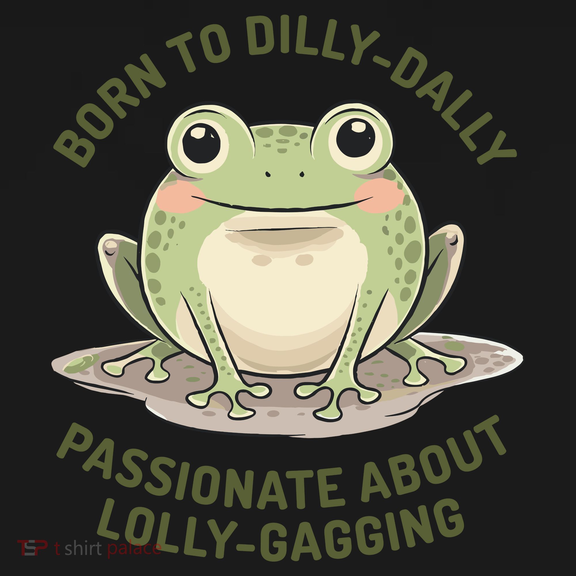 Born To Dilly Dally Funny Green Frog Meme Coaster