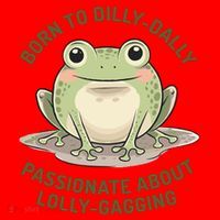 Born To Dilly Dally Funny Green Frog Meme Santa Hat thumb 1