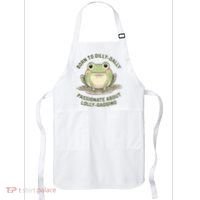 Born To Dilly Dally Funny Green Frog Meme Apron thumb 0