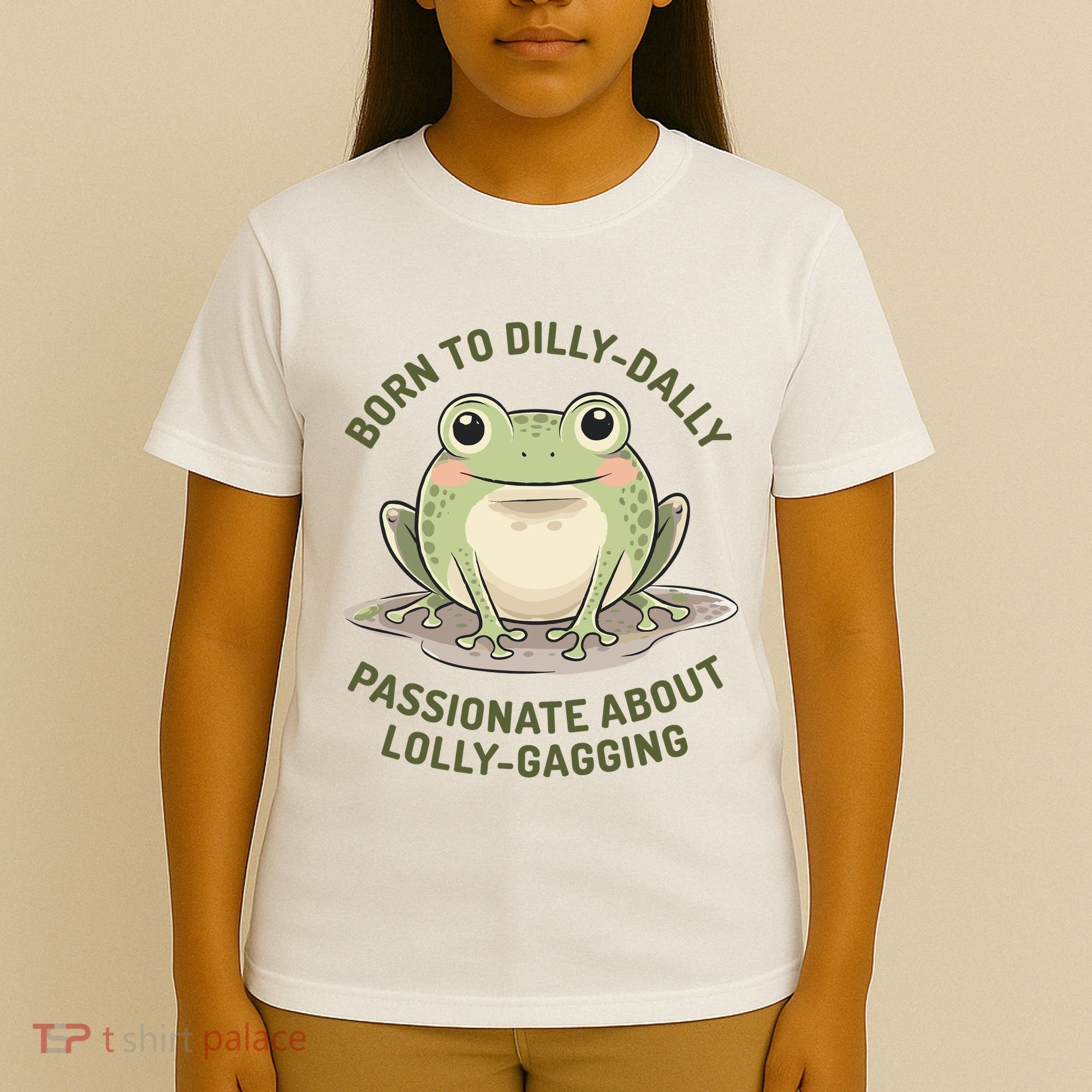 Born To Dilly Dally Funny Green Frog Meme T-Shirt