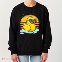 Bath Toy Duckie Cute Ducky Cool Sunglasses Retro Rubber Duck Women's Sweatshirt thumb 0